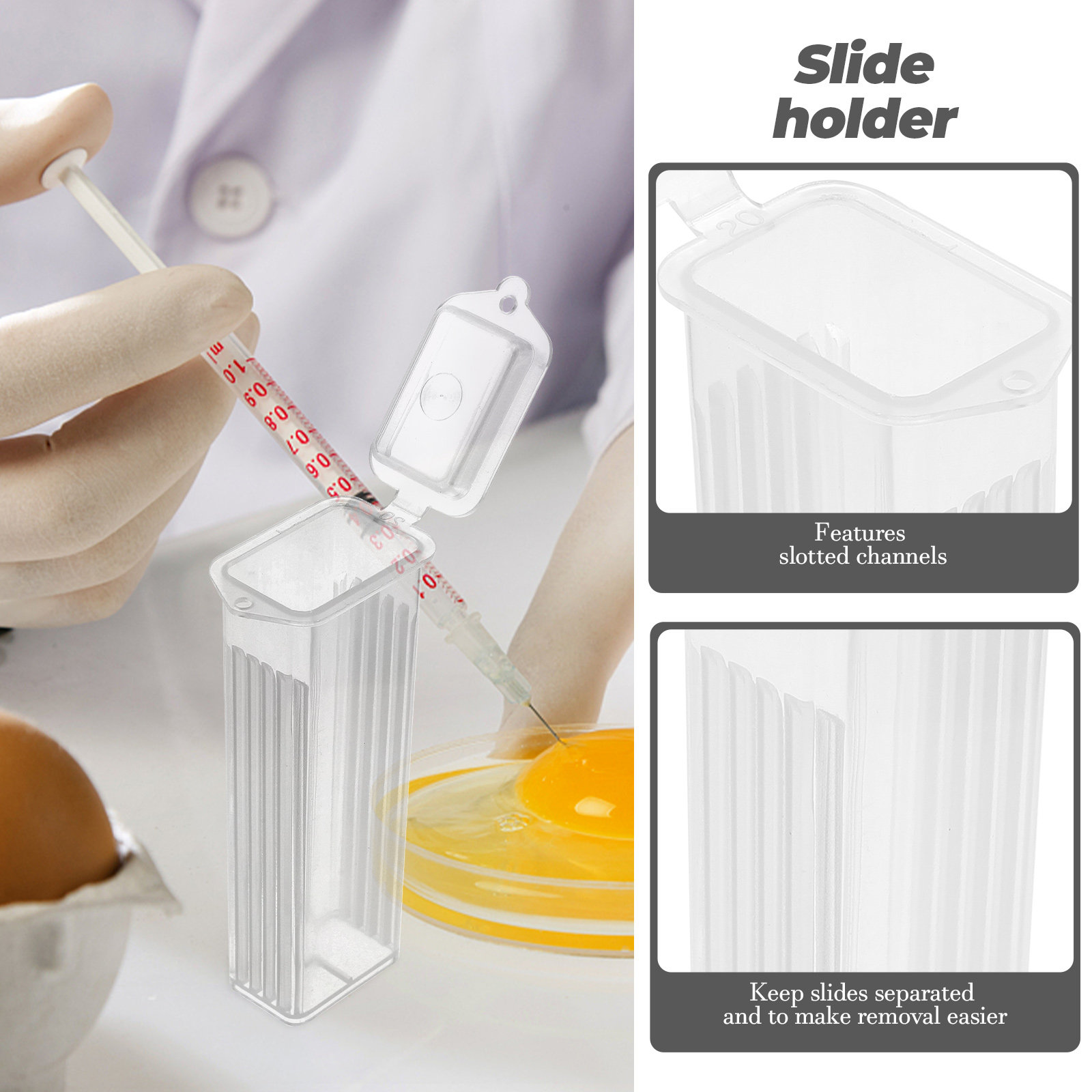 10Pcs Slide Boxes PP Material  - đánh giá và giá Pathology Slide Storage